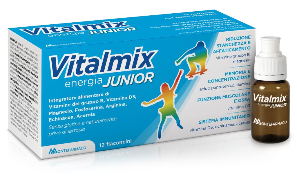 VITALMIX JUNIOR _ Integratore multivitaminico utile nei periodi di maggiore dispendio energetico quali studio, attività fisica, gioco, convalescenza e cambio di stagione.